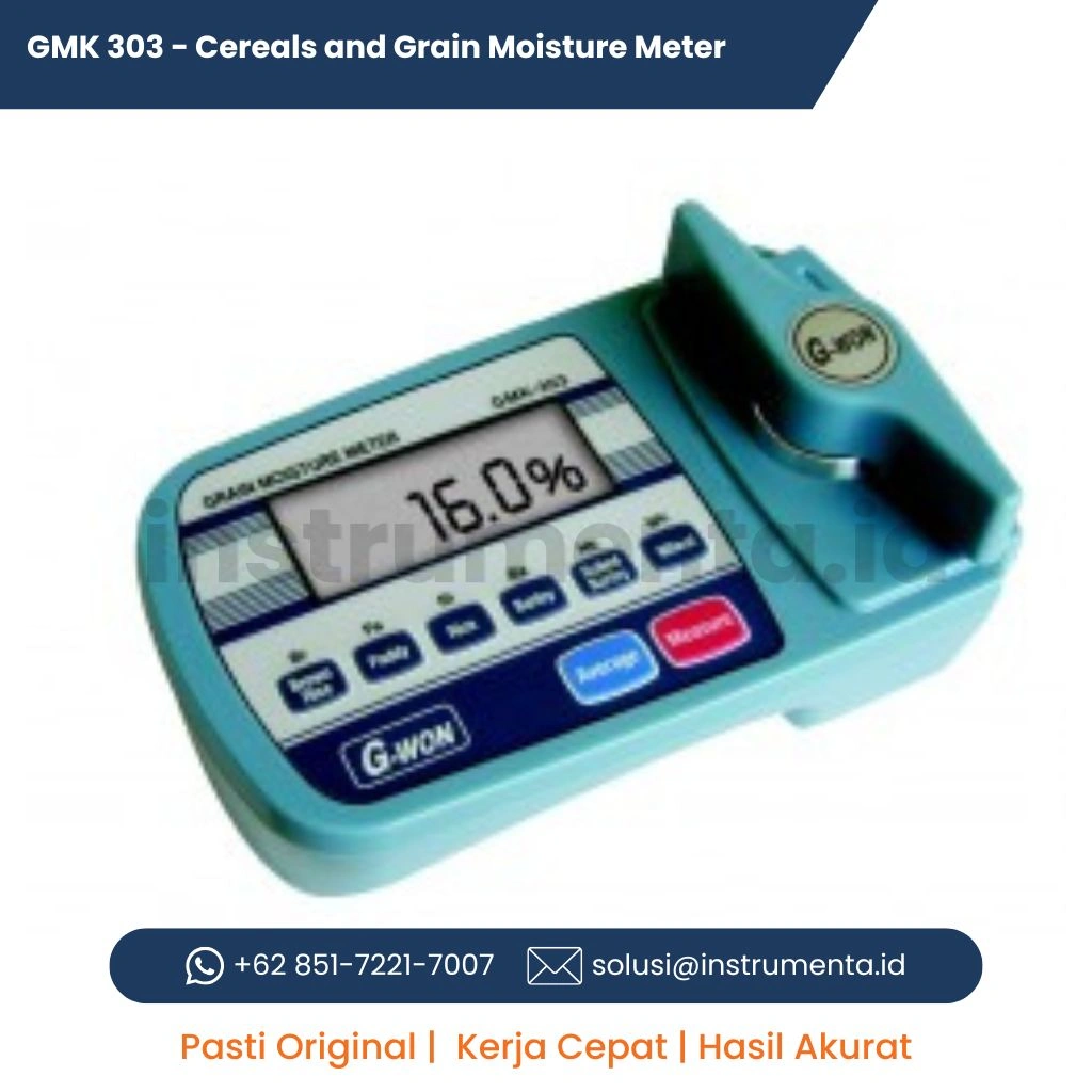 Distributor Grain Moisture Meter G-WON GMK-303 Alat Ukur Kadar Air Biji-Bijian dan Sereal Digital Portable